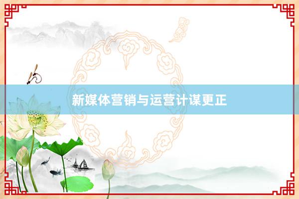 新媒体营销与运营计谋更正